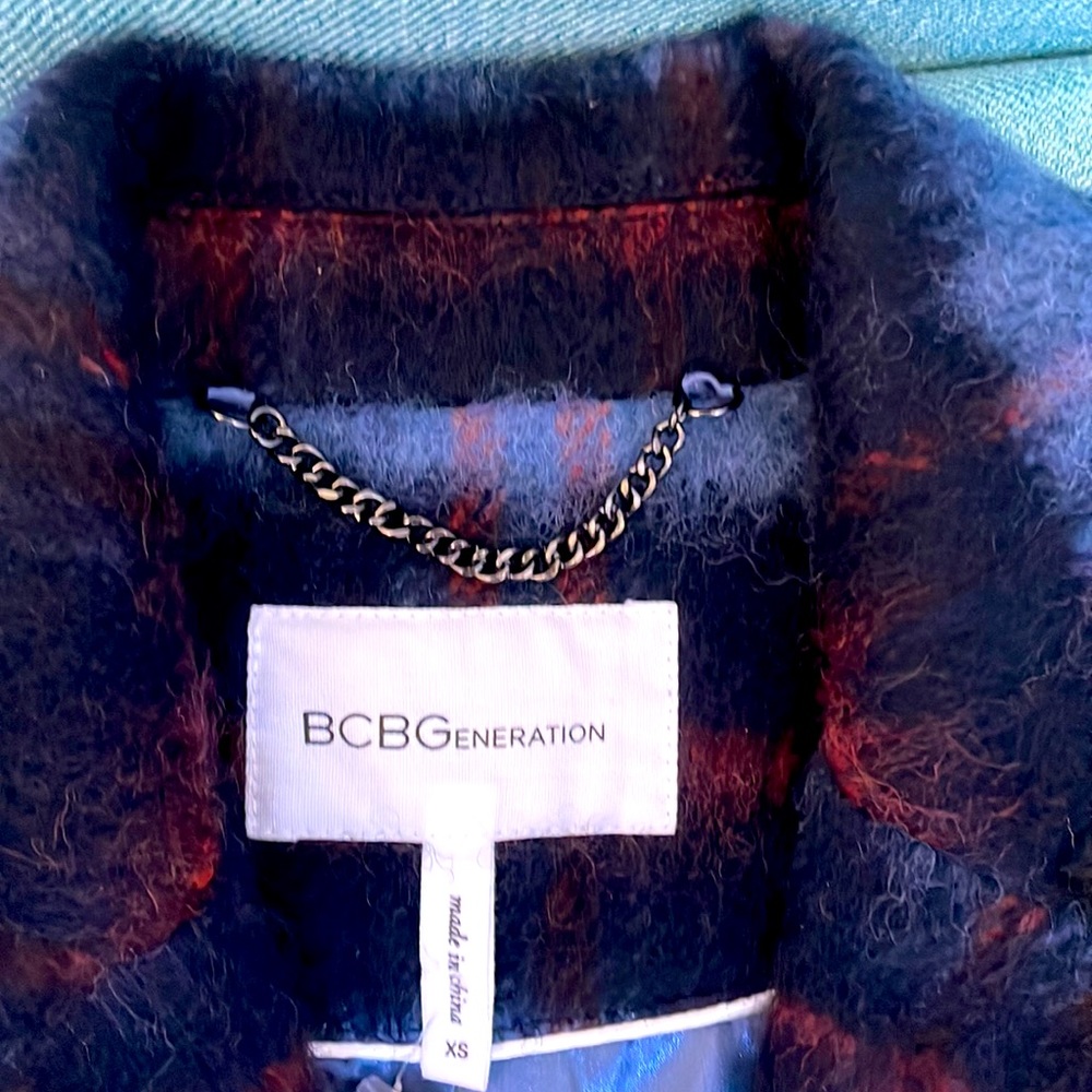 NWT BCBGeneration Double-Breasted Plaid Coat. - Picture 5 of 13